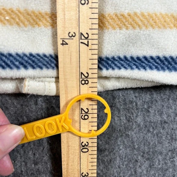 ONeill Womens Striped Fleece Shacket Cream Blue XL Button Front Jacket Surf - Picture 6 of 6